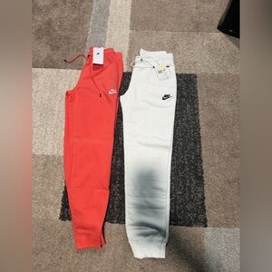 Nike women’s  Coral and White Jogger Sweatpants Twin Pack